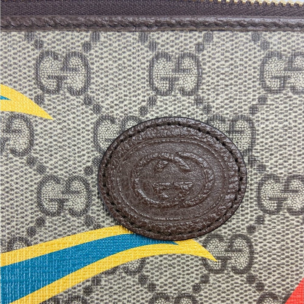 Gucci #672953 GG Supreme "100th Gucci Anniversary" Zip Top Clutch/Pouch, NWT - Picture 4 of 10